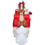 Load image into Gallery viewer, Gemmy Lightshow Airblown Inflatable Sewn in Micro LED Santa and Sleigh Takeoff Scene, 5.5 ft Tall
