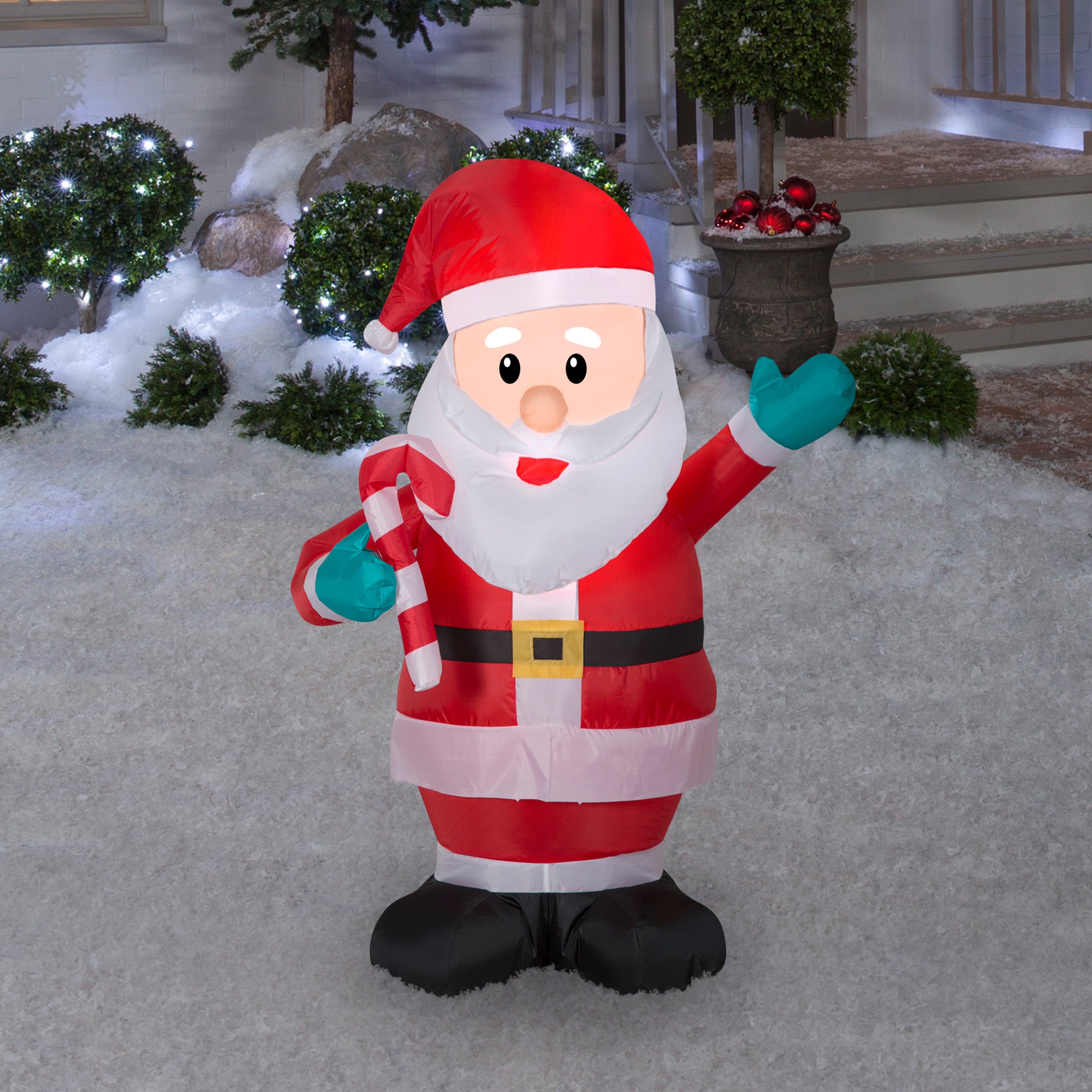 Gemmy Christmas Airblown Inflatable Santa, 3.5 ft Tall, Multi