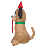 Load image into Gallery viewer, Gemmy Christmas Inflatable Dog with Santa Paws Sign, 5 ft Tall, Multi
