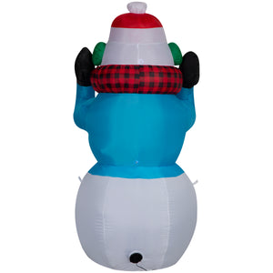 Gemmy Animated Christmas Inflatable Super Chill Snowman, 6 ft Tall, Multi