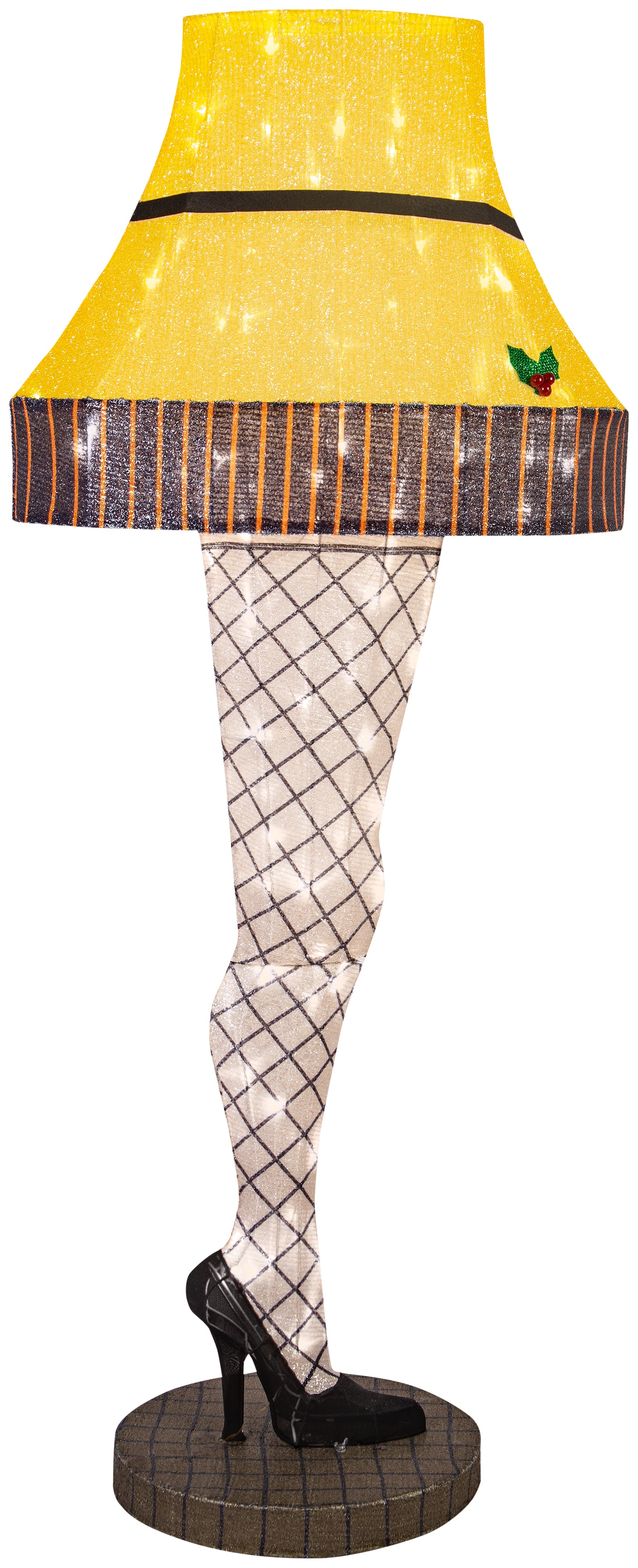 Gemmy 3D Holiday Lighted Tinsel Sculpture Leg Lamp 60" WB , Multi