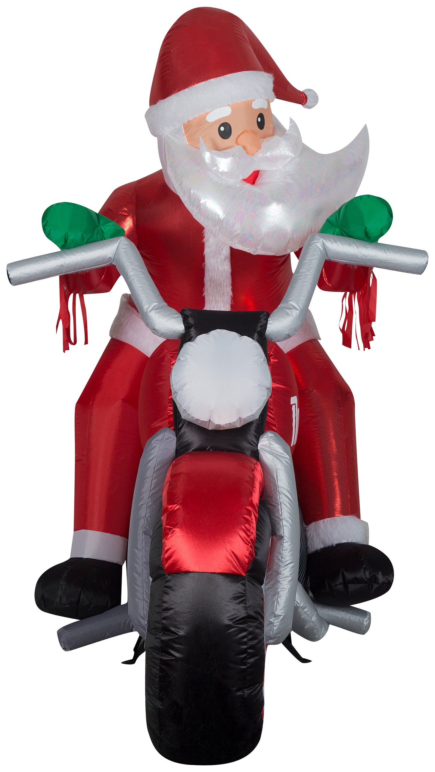 Christmas Inflatable Inflatable Luxe Santa on Christmas Motorcycle, 5.5 ft Tall, red image 3