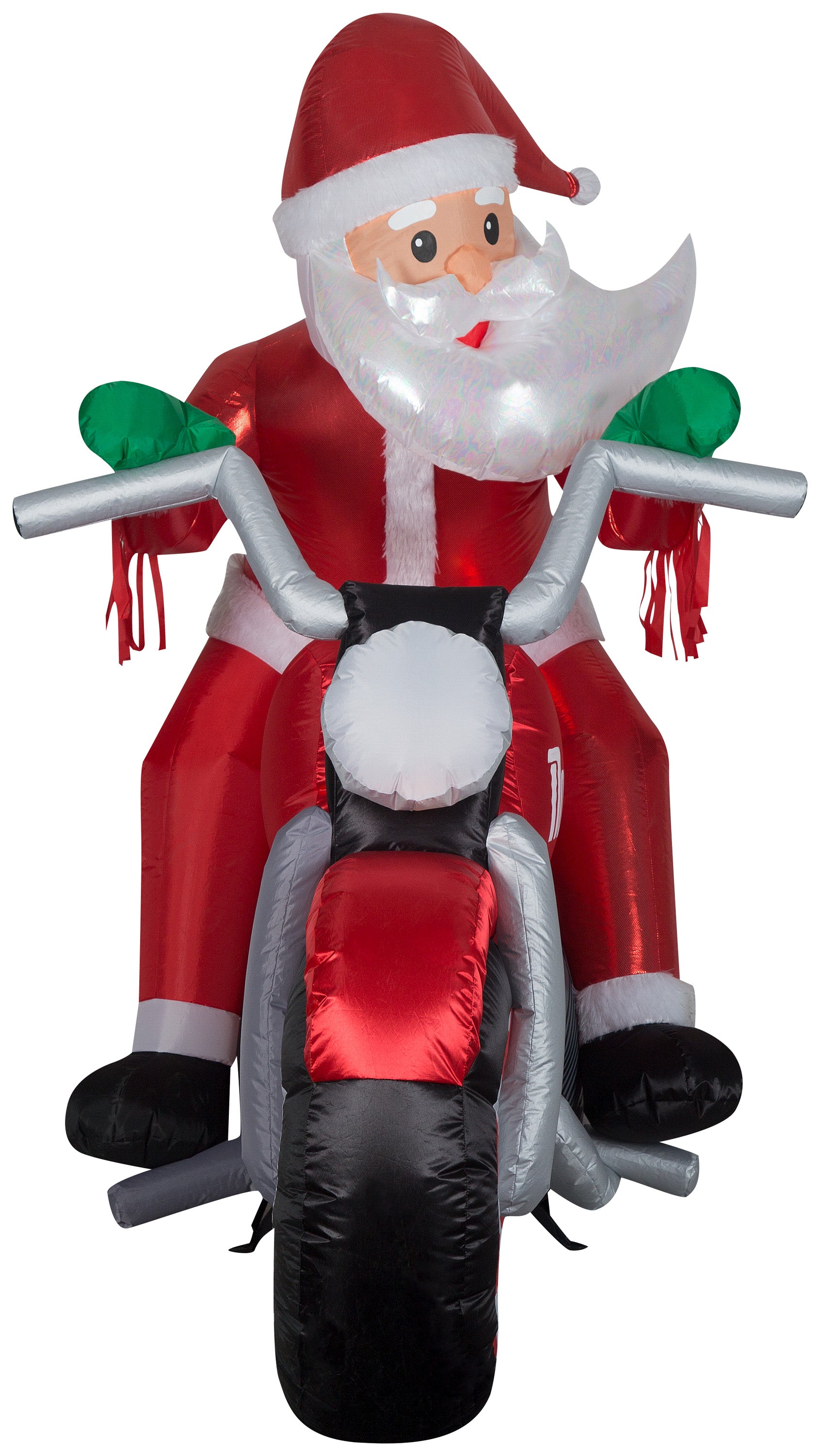 Christmas Inflatable Inflatable Luxe Santa on Christmas Motorcycle, 5.5 ft Tall, red image 3