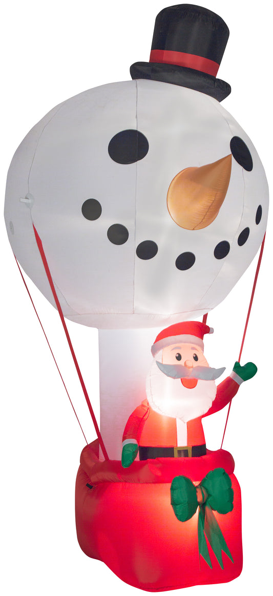 Giant Christmas Inflatable Inflatable Snowman Hot Air Balloon with Santa, 12 ft Tall