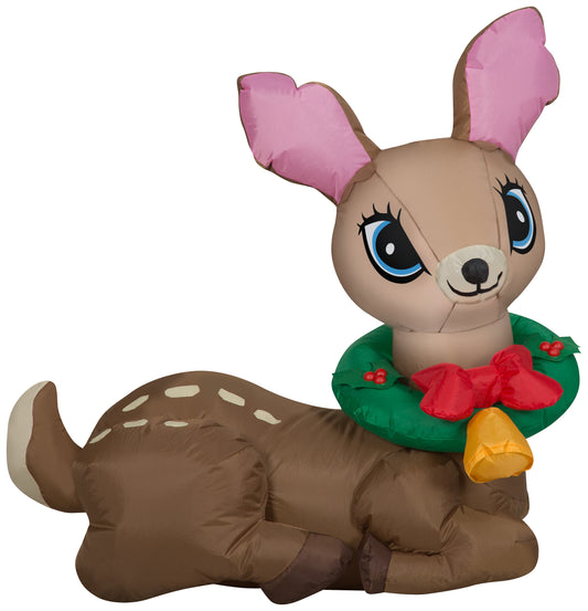 Christmas Inflatable Inflatable Vintage Deer, 3 ft Tall, brown