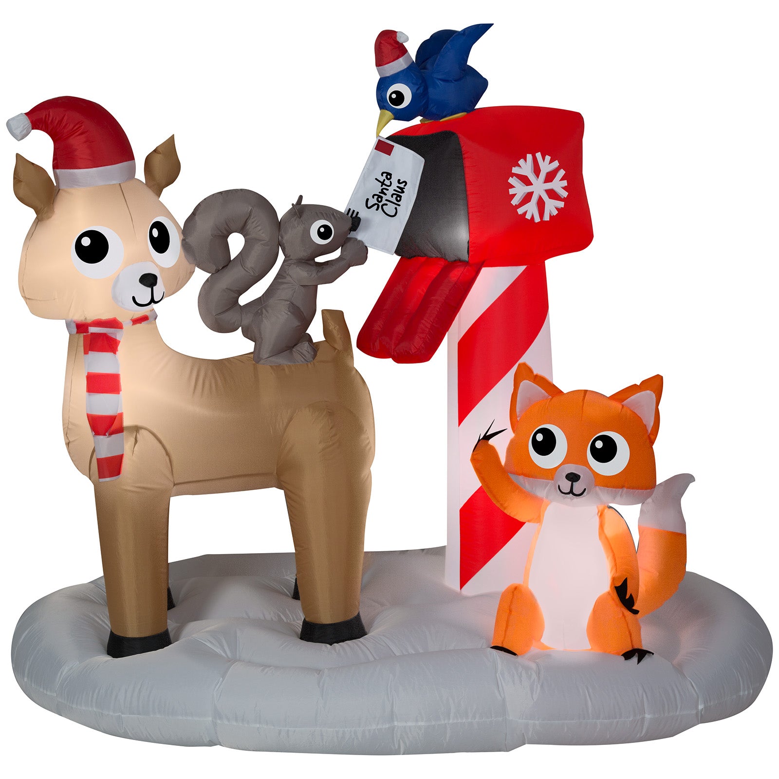 6' Wide Woodland Creatures Mailing Letter to Santa Scene Christmas Inflatable