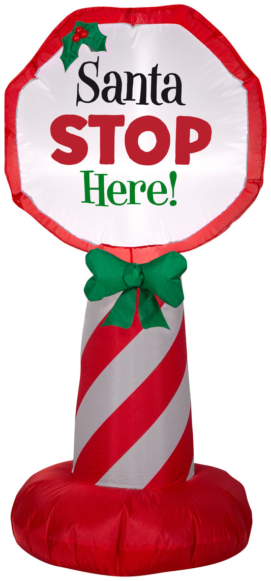4' Inflatable Outdoor Santa Stop Sign