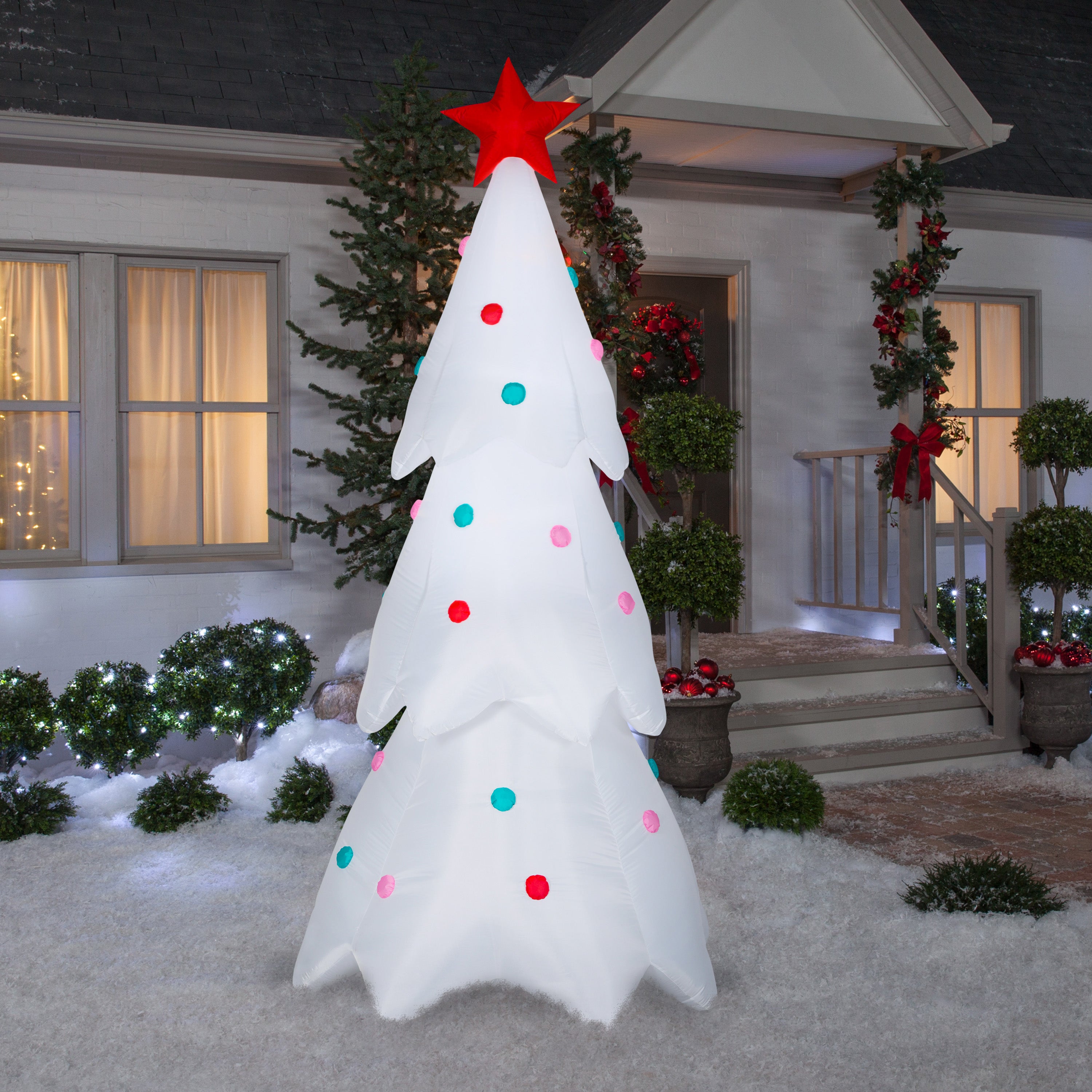 Gemmy Christmas Airblown Inflatable Tree w/Ornaments, 8.5 ft Tall, Multicolored