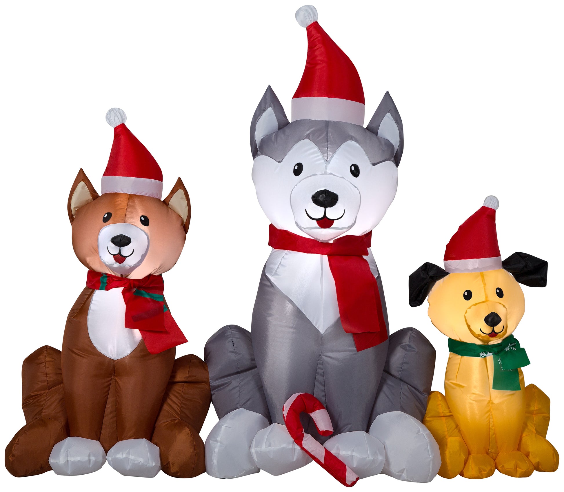 4' Inflatable Christmas Dog Trio Scene