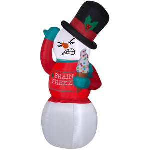 6' Animated Airblown-Shivering Snowman w/Ugly Sweater Christmas Inflatable