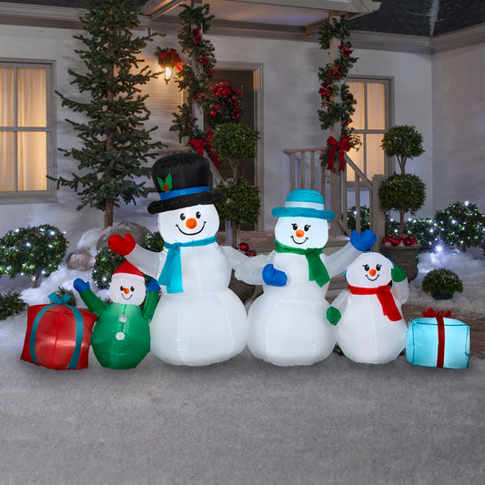 9' Wide Airblown-Winter Snowman Collection Scene Christmas Inflatable lifestyle