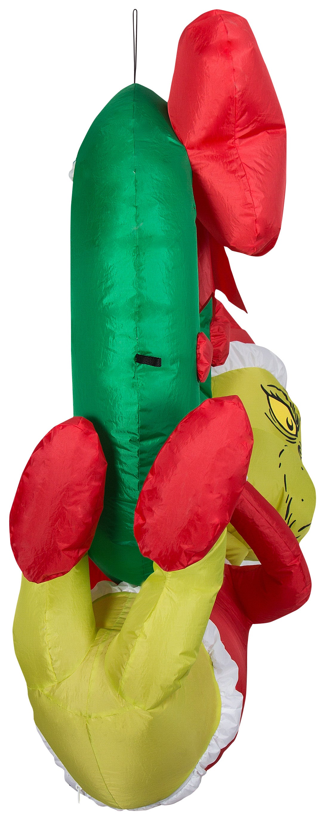 Gemmy Christmas Airblown Inflatable Grinch Hanging from Wreath Dr. Seuss, 4 ft Tall, Green