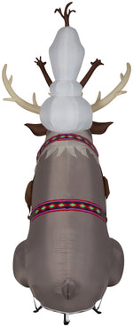 Load image into Gallery viewer, Gemmy Christmas Airblown Inflatable Olaf Sitting on Sven Scene Disney, 7.5 ft Tall, Multicolored
