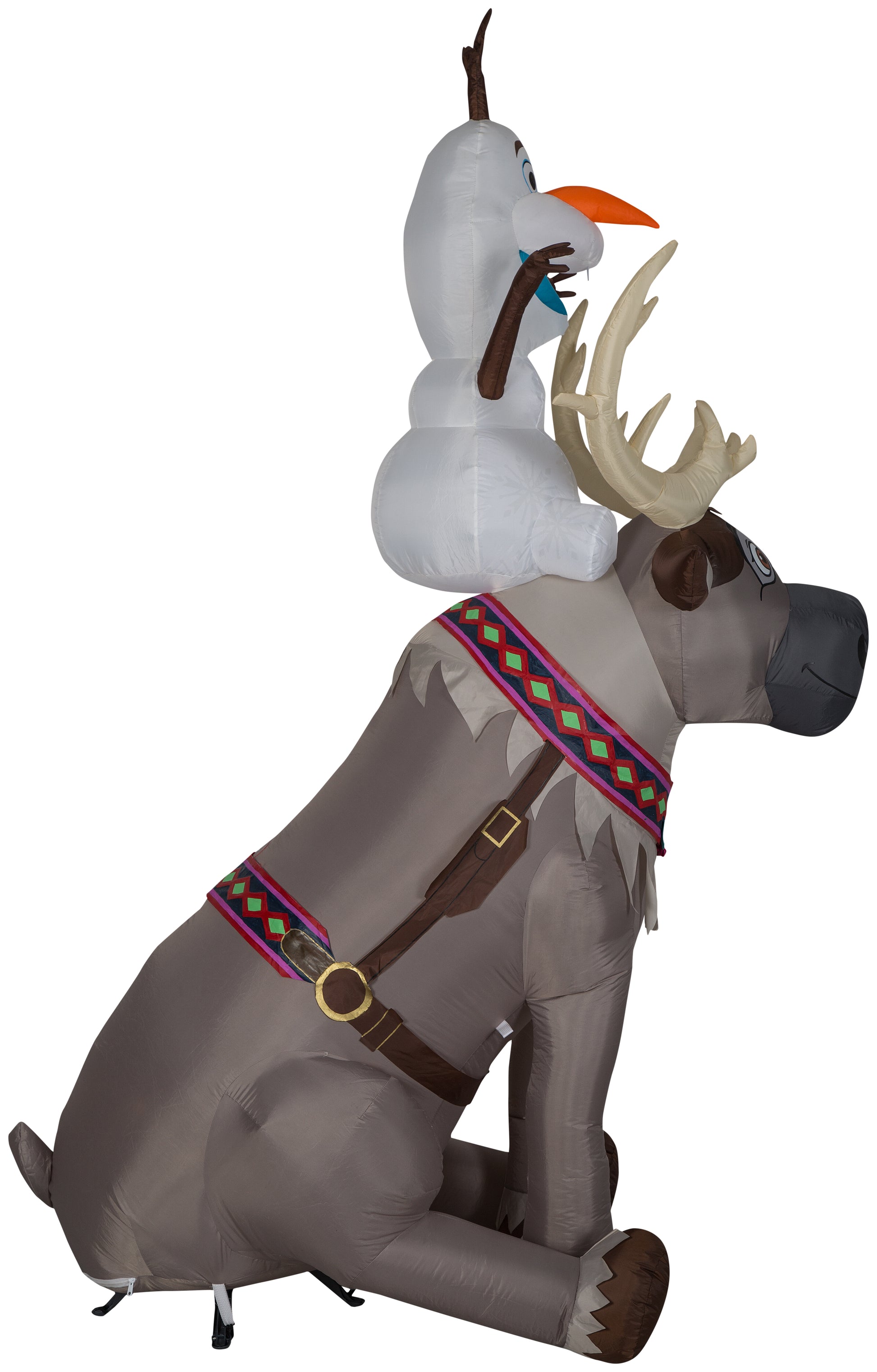 Christmas Inflatable Olaf Sitting on Sven Scene Disney, 7.5 ft Tall image 3