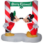 Load image into Gallery viewer, 5.5&#39; Airblown-Mickey &amp; Minnie Kissing Under Mistletoe Banner Scene Disney Christmas Inflatable
