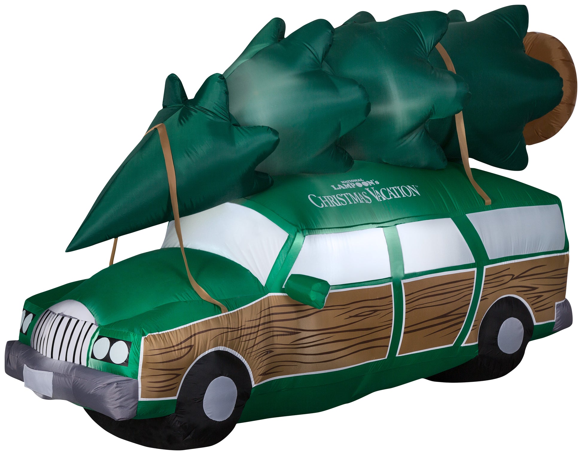 Christmas Inflatable NLCV Station Wagon w/Tree w/LEDs Scene WB, 5 ft Tall, green