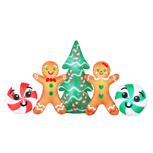 Occasions Airflowz Inflatable Gingerbread Couple Scene, 4 ft Tall, Multicolored