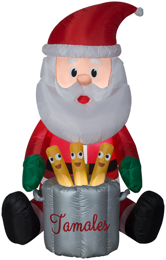 5.5' Animated Chef Santa w/ Pop Up Tamales Christmas Inflatable