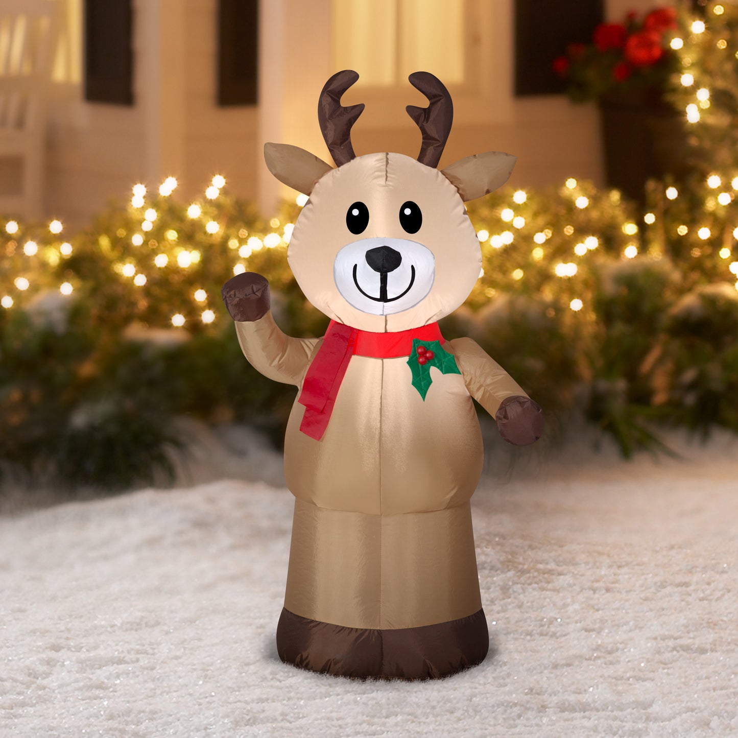 Christmas Inflatable Reindeer, 4 ft Tall lifestyle