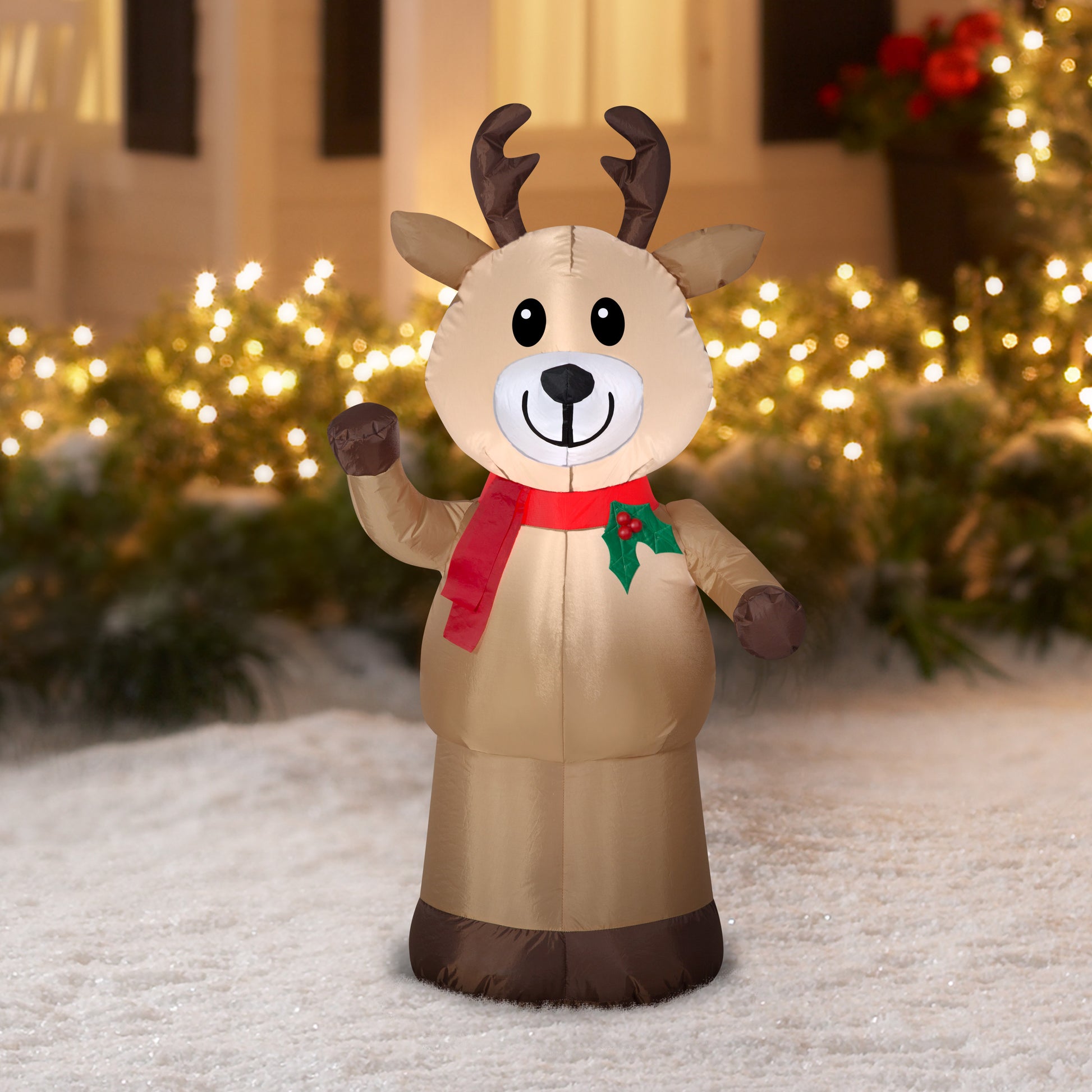 Christmas Inflatable Reindeer, 4 ft Tall lifestyle