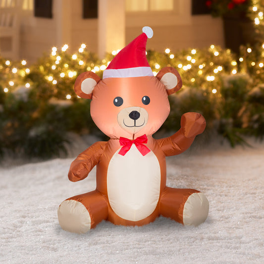 3.5' Inflatable Christmas Teddy Bear lifestyle