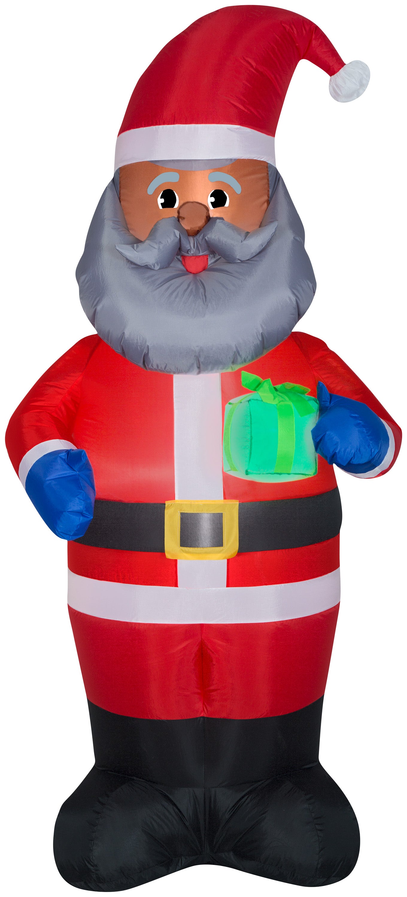 Christmas Inflatable African American Santa OPP, 7 ft Tall