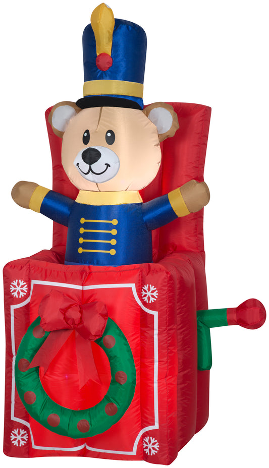 Animated Christmas Inflatable Bear Pop Up, 5 ft Tall