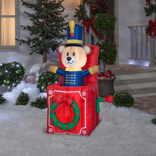 Animated Christmas Inflatable Bear Pop Up, 5 ft Tall lifestyle