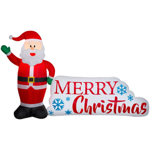 Airblown Inflatable Santa Merry Christmas Sign Scene