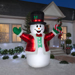 Load image into Gallery viewer, Gemmy Christmas Airblown Inflatable Mixed Media Luxe Snowman Giant, 8.5 ft Tall, Multicolored
