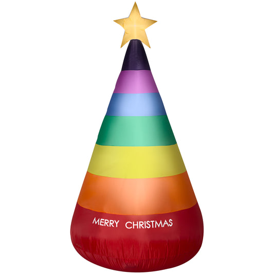 7' Rainbow Lighted Inflatable Christmas Tree