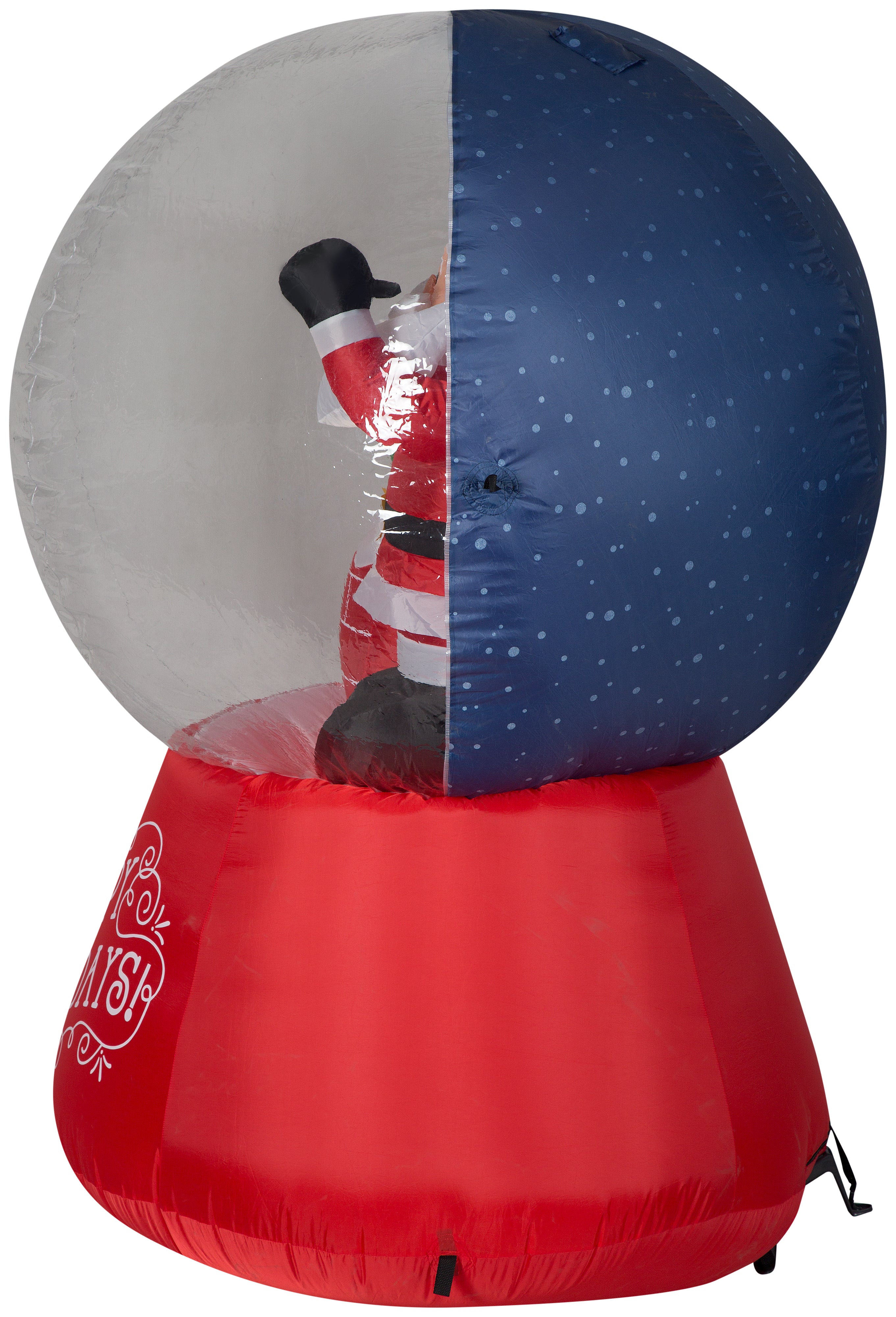 Gemmy 5.5' Projection Airblown Snowflurry Snow Globe Santa On The Rooftop Scene