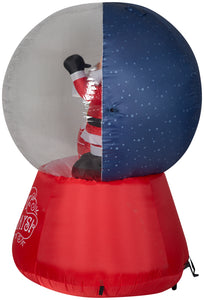 Gemmy 5.5' Projection Airblown Snowflurry Snow Globe Santa On The Rooftop Scene