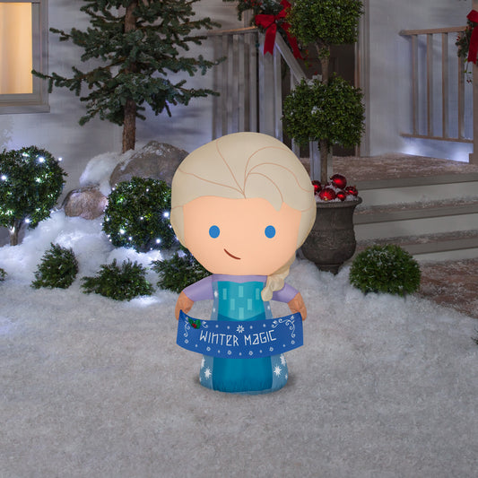 Christmas Inflatable Elsa with "Winter Magic" Banner, 3.5 ft Tall, Blue lifestyle