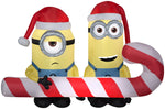 Load image into Gallery viewer, Gemmy 6&#39; Airblown Inflatbale Minions Carrying Candy Cane Scene
