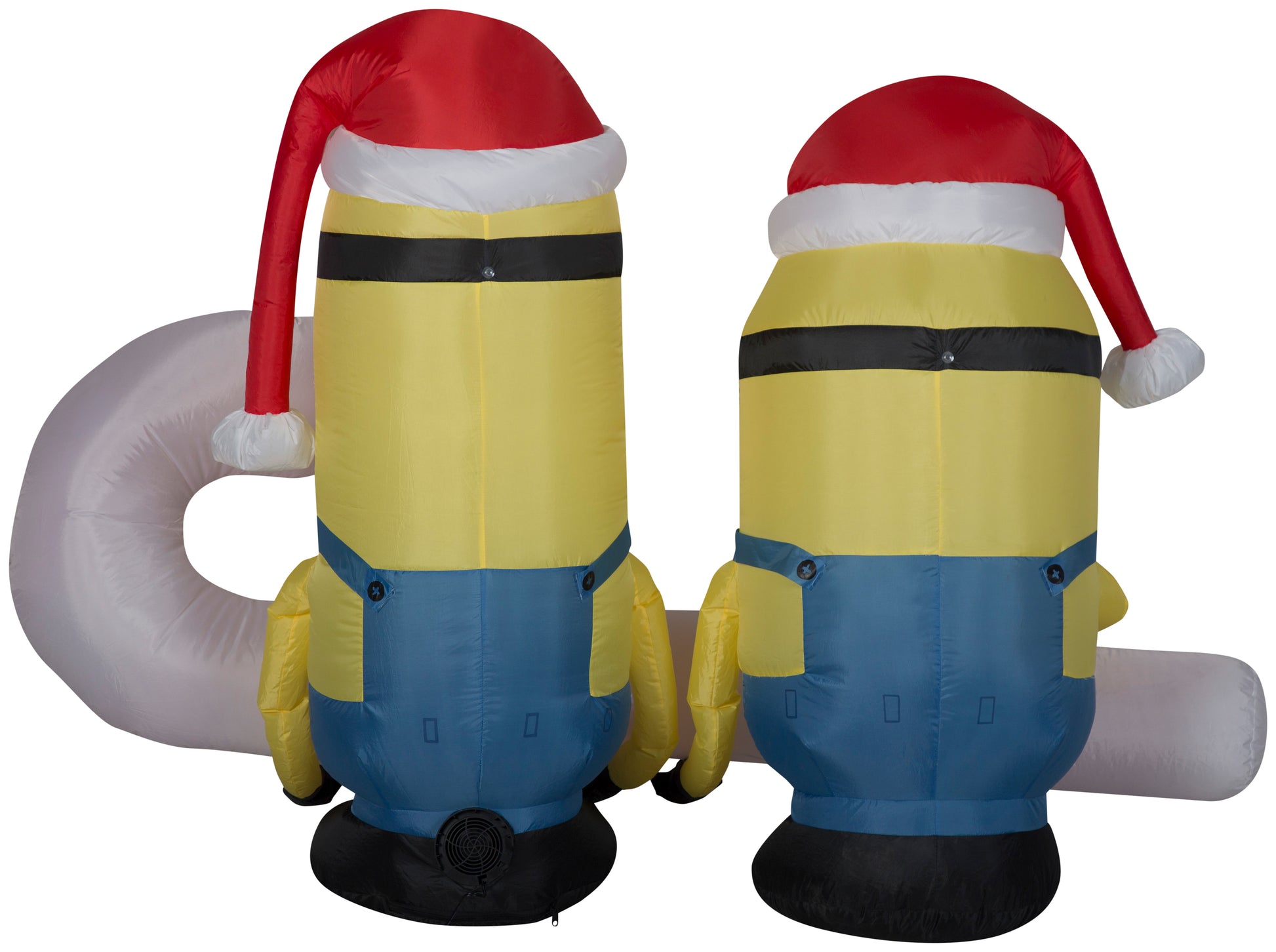 6' Inflatbale Minions Carrying Candy Cane Scene image 5