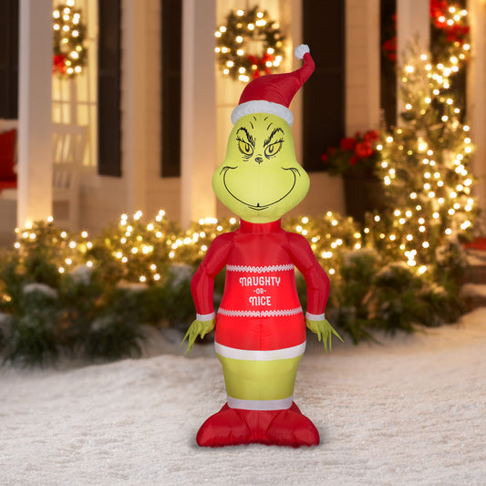 Inflatable Grinch in Ugly Sweater lifestyle