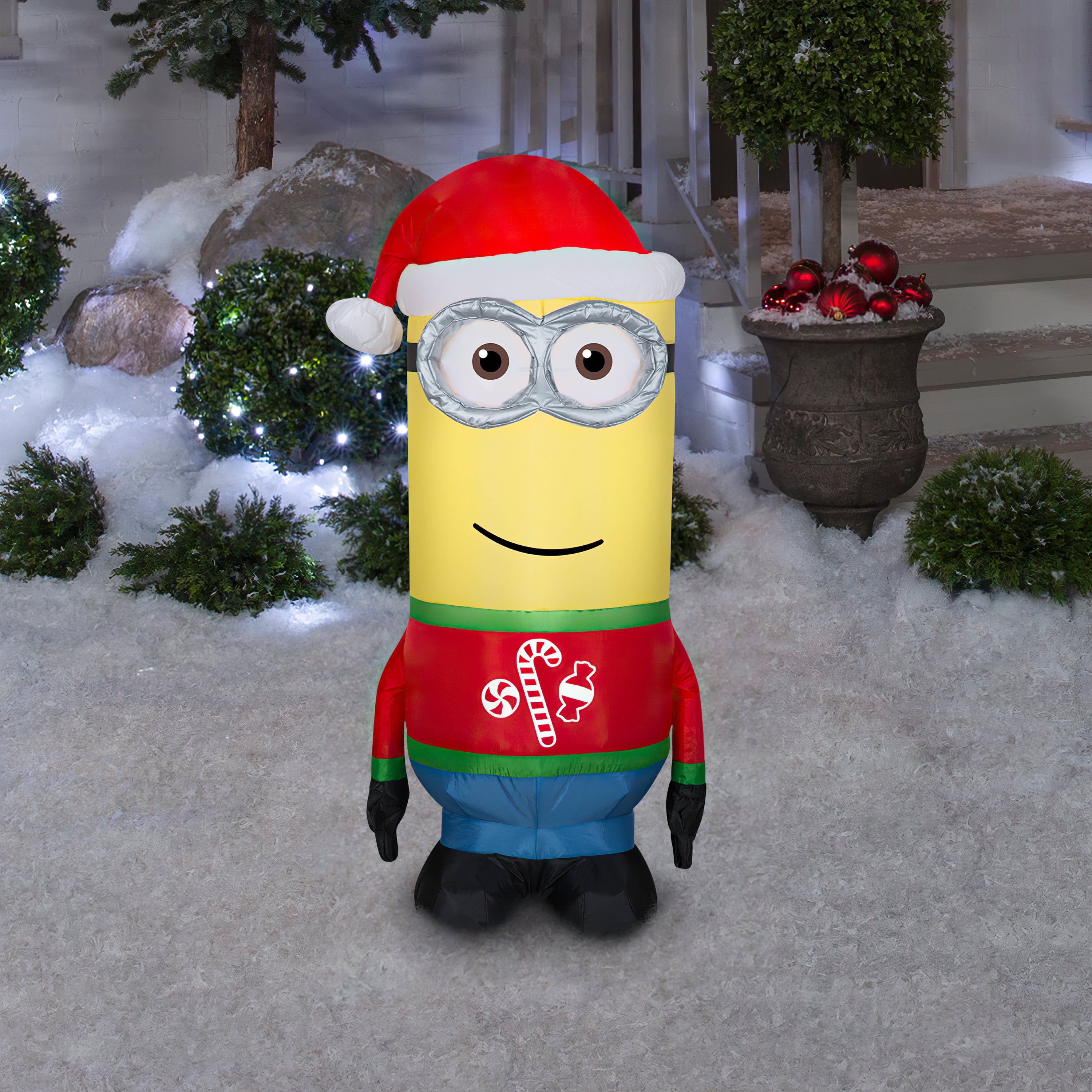 Gemmy Christmas Airblown Inflatable Kevin in Ugly Sweater Universal, 3.5 ft Tall, Yellow