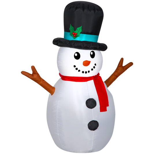 4' Tall Christmas Snowman with Top Hat Inflatable