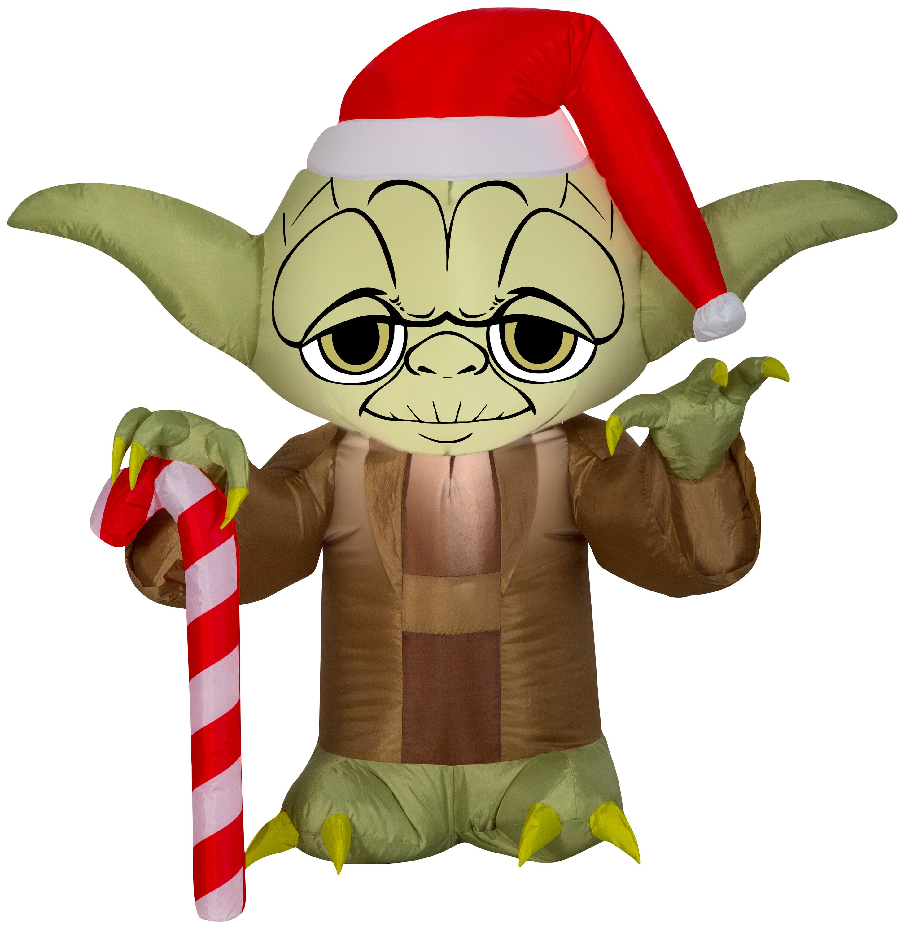 Star Wars Christmas Airblown Inflatable Stylized Yoda w/Santa Hat Wars, 3 ft Tall, Multicolored