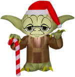 Load image into Gallery viewer, Star Wars Christmas Airblown Inflatable Stylized Yoda w/Santa Hat Wars, 3 ft Tall, Multicolored
