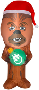 Load image into Gallery viewer, Gemmy Christmas Airblown Inflatable Inflatable Chewbacca with Santa Hat, 3.5 ft Tall, Brown

