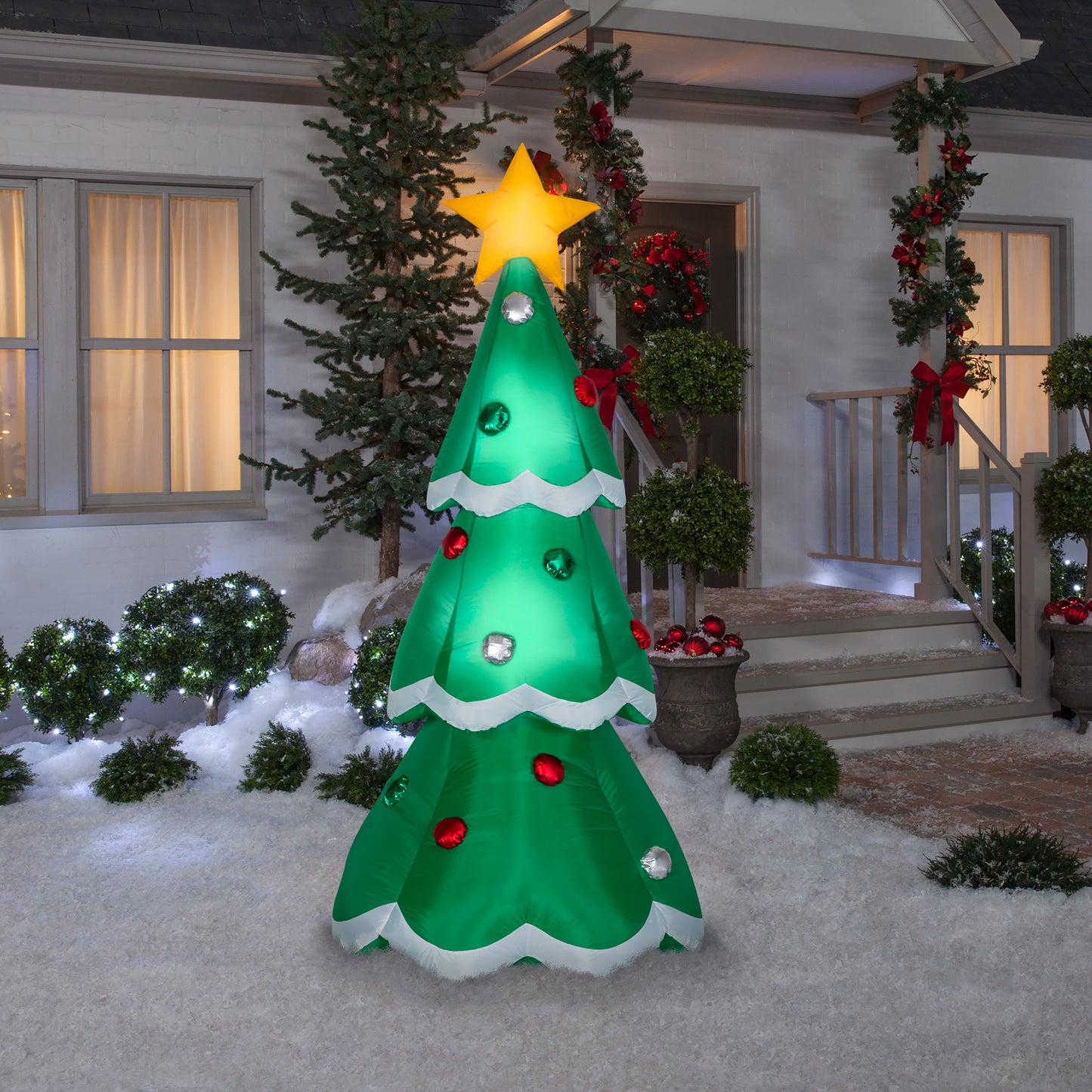 7' Airblown-Mixed Media-Metallic Christmas Tree lifestyle