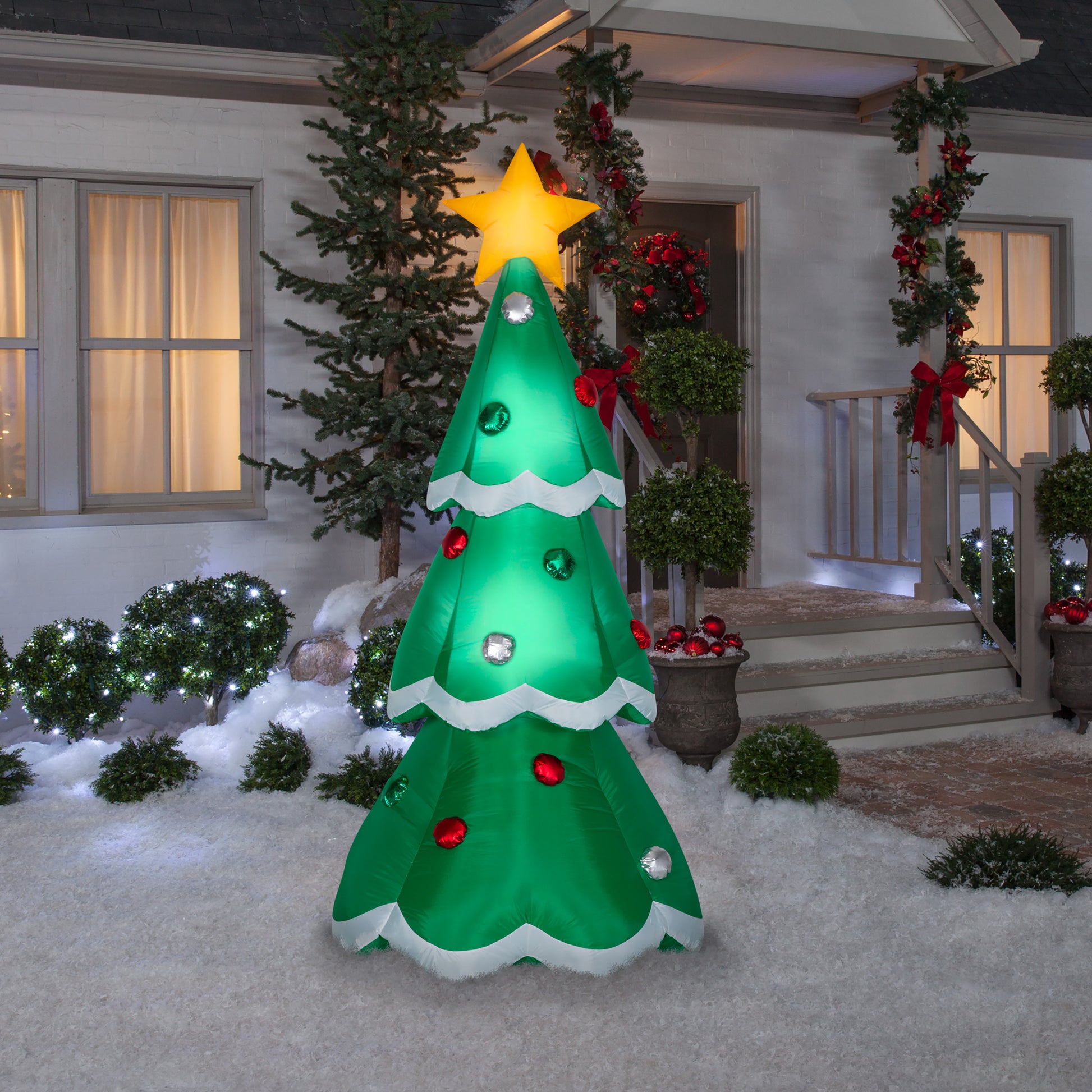 7' Airblown-Mixed Media-Metallic Christmas Tree lifestyle
