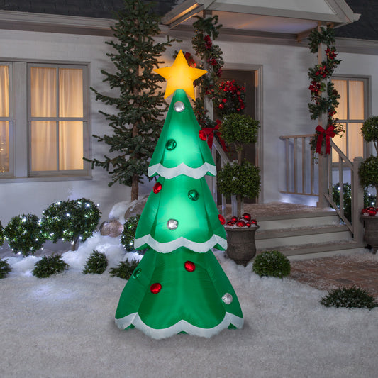 7' Airblown-Mixed Media-Metallic Christmas Tree lifestyle