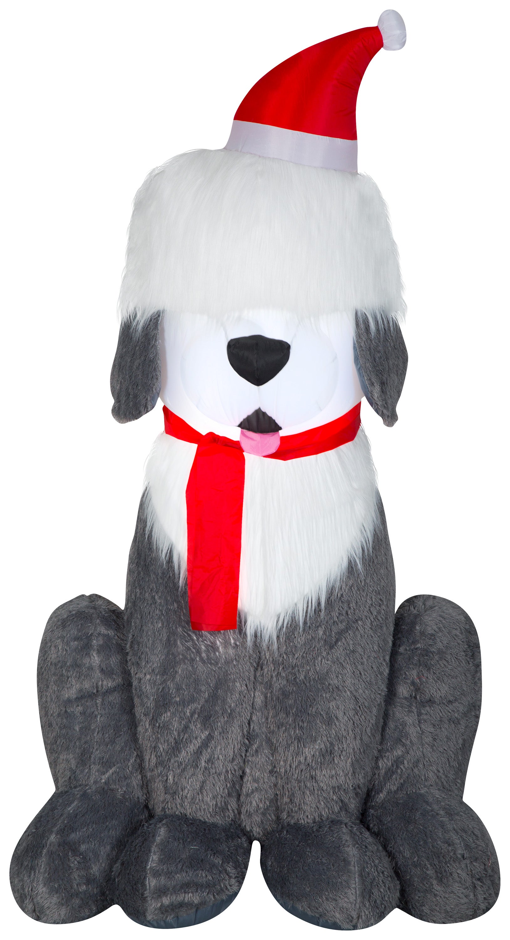 Christmas Inflatable Mixed Media Sheep Dog, 7 ft Tall