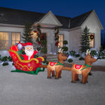 Load image into Gallery viewer, 12.5&#39; Wide Airblown Santa and Sleigh w/ Reindeer Scene Christmas Inflatable
