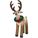 Load image into Gallery viewer, Gemmy Christmas Airblown Inflatable Reindeer w/Wreath OPP, 6 ft Tall, Brown
