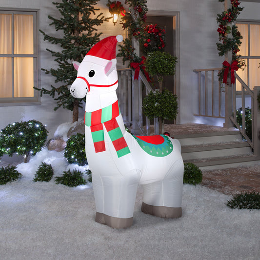 Christmas Inflatable Alpaca, 6 ft Tall lifestyle