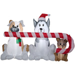 Load image into Gallery viewer, Gemmy Christmas Inflatable Puppies with Big Candy Cane, 3.5 ft Tall, Multi
